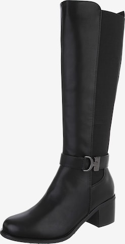 Ital-Design Stiefel in Schwarz: Vorderseite