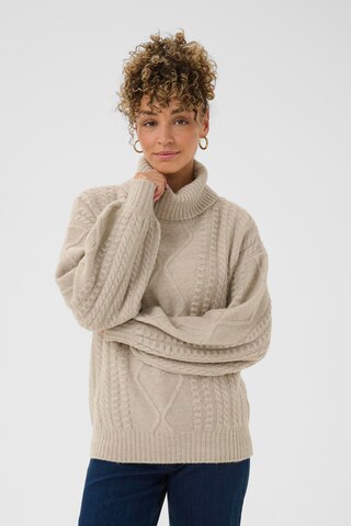 Cream Sweater 'Pumpkin' in Beige: front