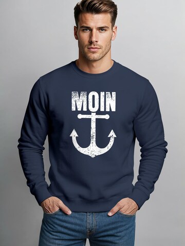 Neverless Sweatshirt 'Moin Anker' in Blue