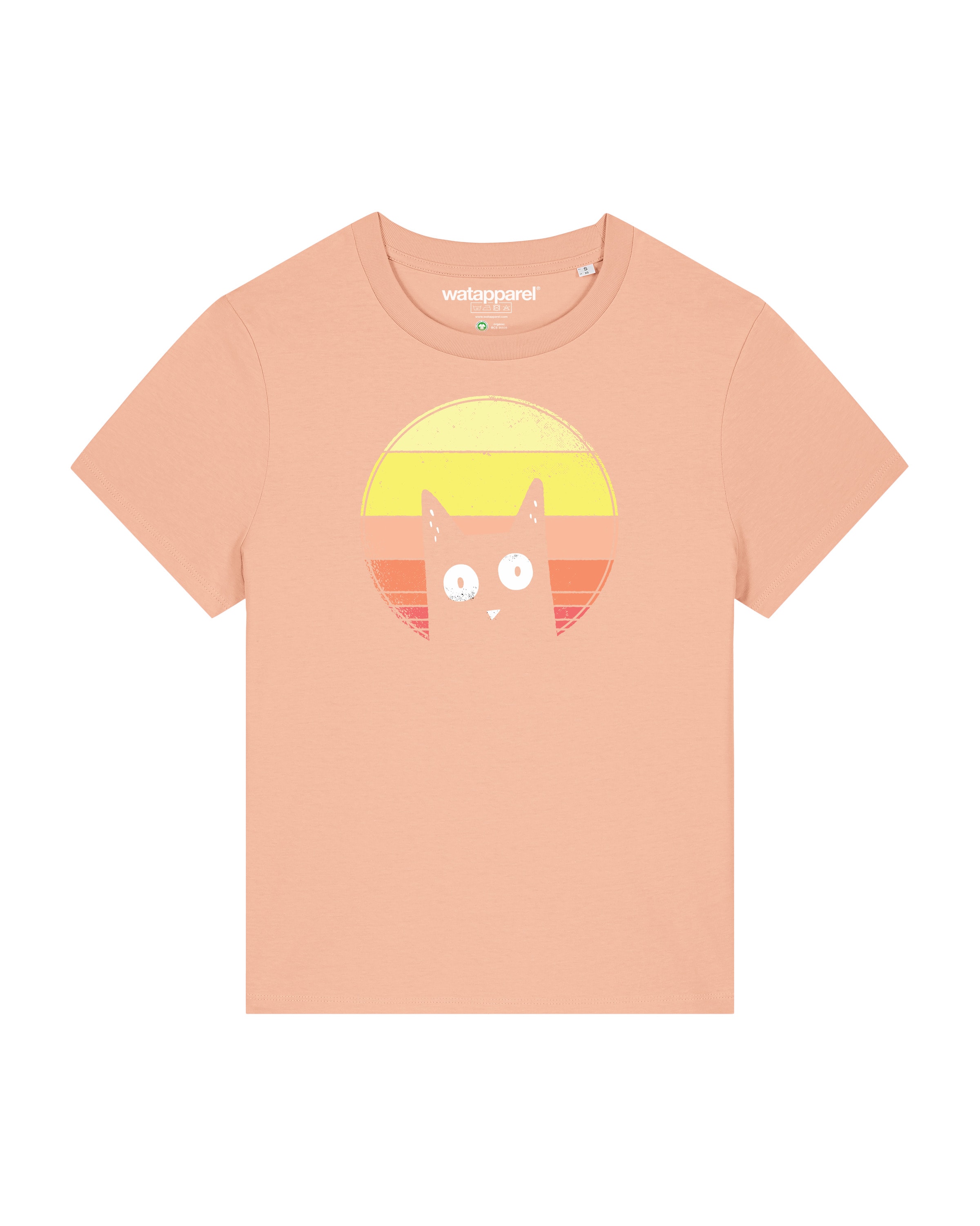 Watapparel Shirt 'Sunset Cat' in Oranje: voorkant