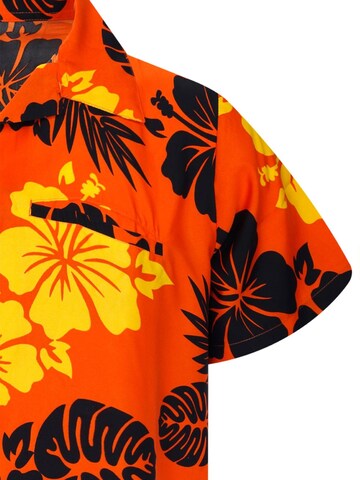 King Kameha Shirt 'Mono Hibiscus'‌‌ in Orange