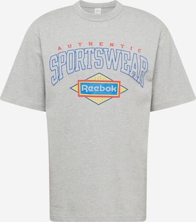 Sportiniai marškinėliai 'CL SG' iš Reebok, spalva – mėlyna / geltona / margai pilka / raudona, Prekių apžvalga