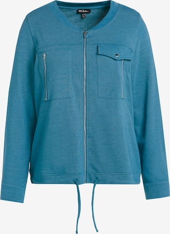 Ulla Popken Zip-Up Hoodie in Blue: front