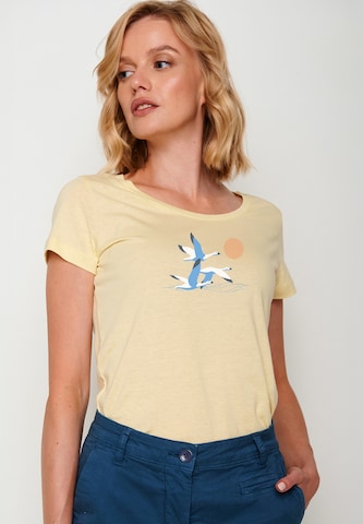 T-shirt 'Animal Goose Family' GREENBOMB en jaune