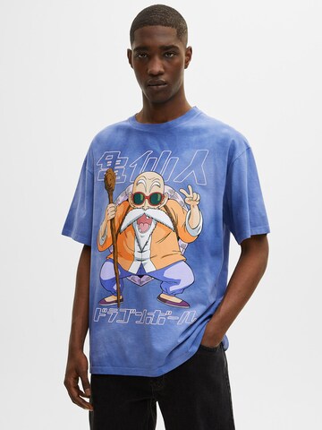 Tricou de la Pull&Bear pe albastru: față