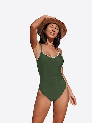 Cupshe Bustier Badeanzug‌‌‌‌ in Grün: Vorderseite