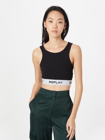 REPLAY Bralette Bra in Black: front