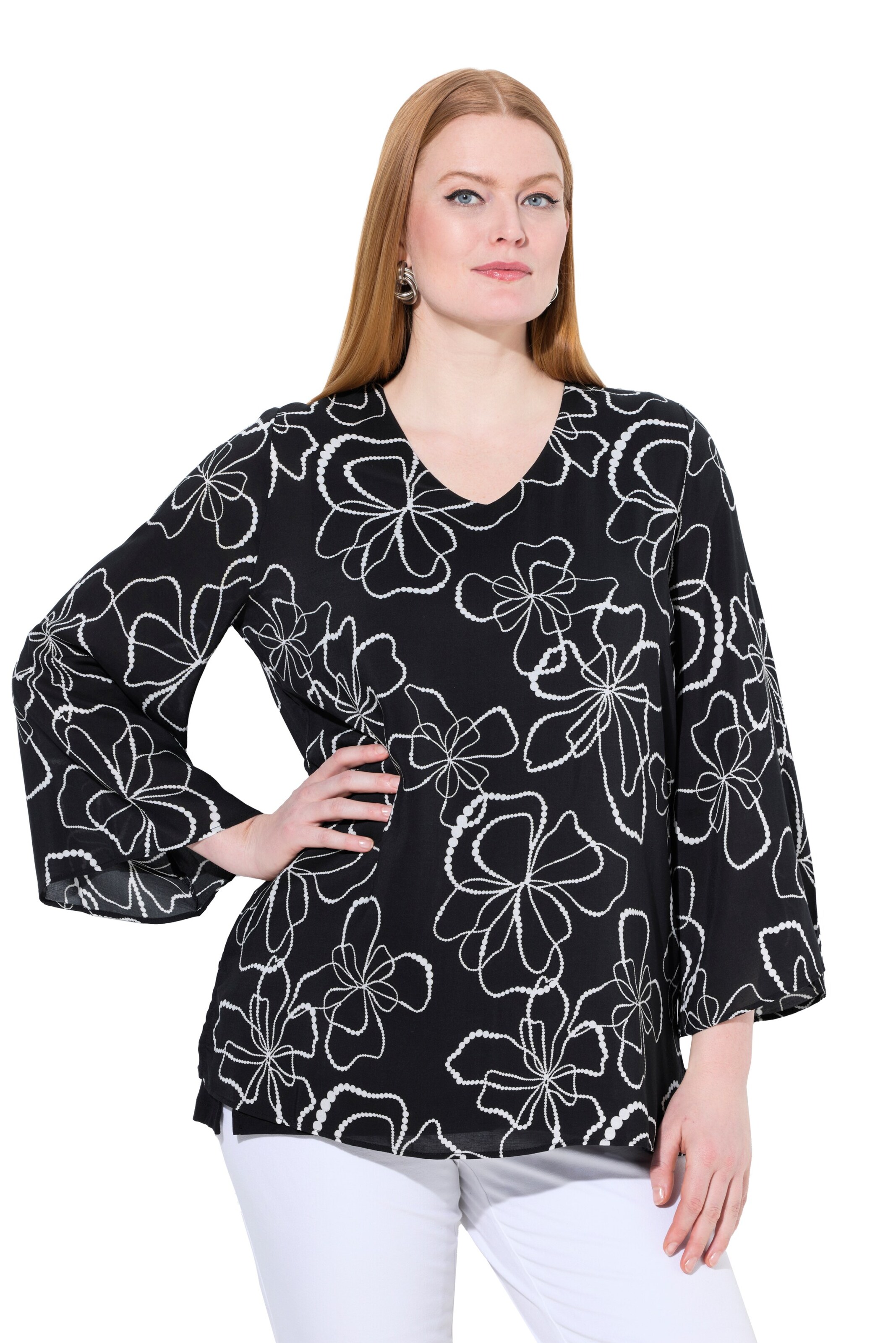 Ulla Popken Bluse in Schwarz: Vorderseite