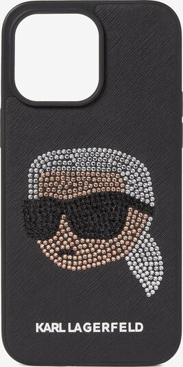 Karl Lagerfeld Protection pour smartphone 'iPhone 14 Pro Max' en cuivre / noir / argent, Vue avec produit