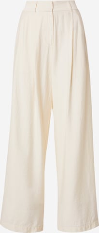 AwareWide Leg/ Široke nogavice Hlače s naborima 'Perry' - bež boja: prednji dio