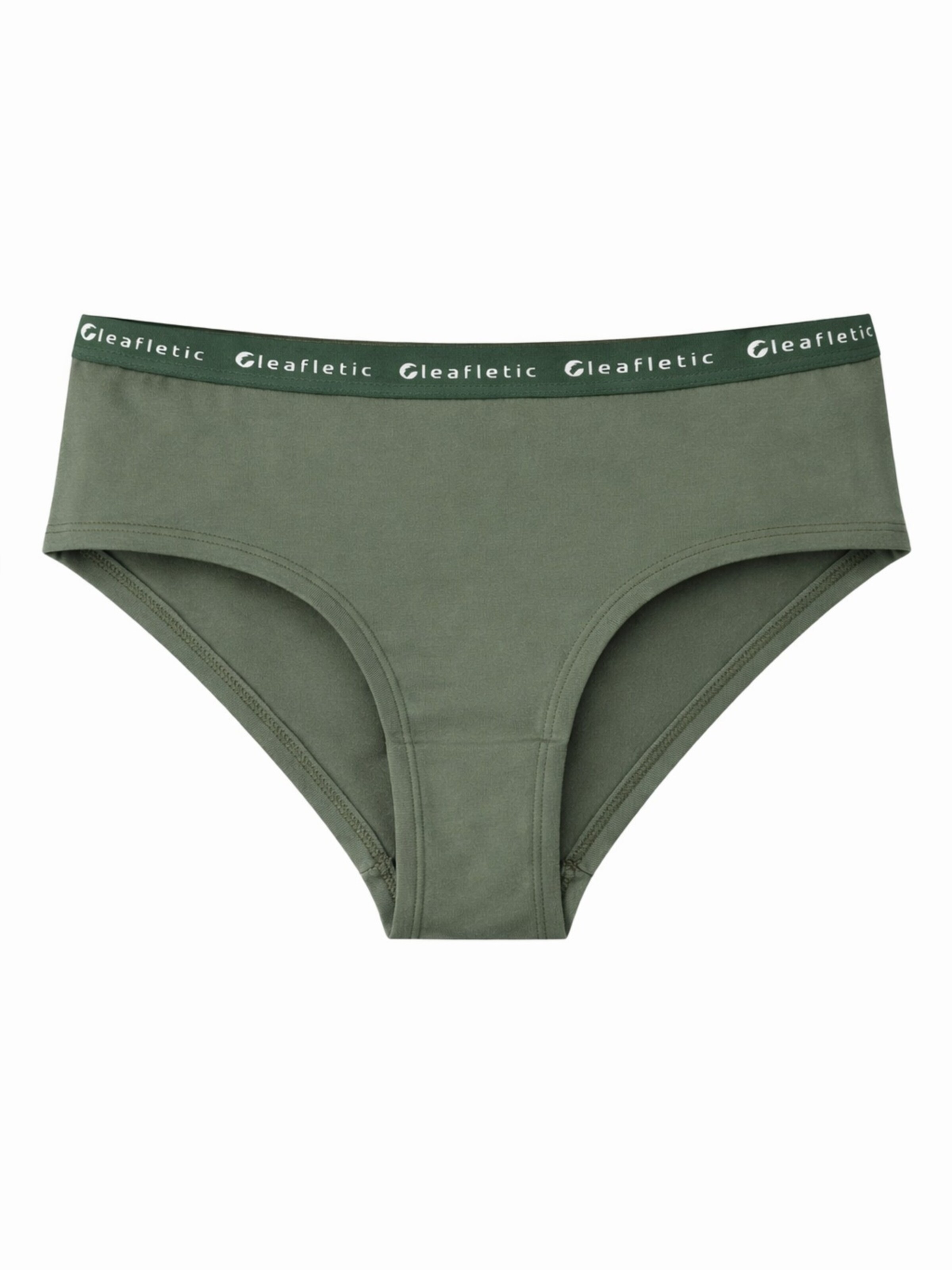 LEAFLETIC Panty 'Leafletic Mid Rise Brief' in Green: front