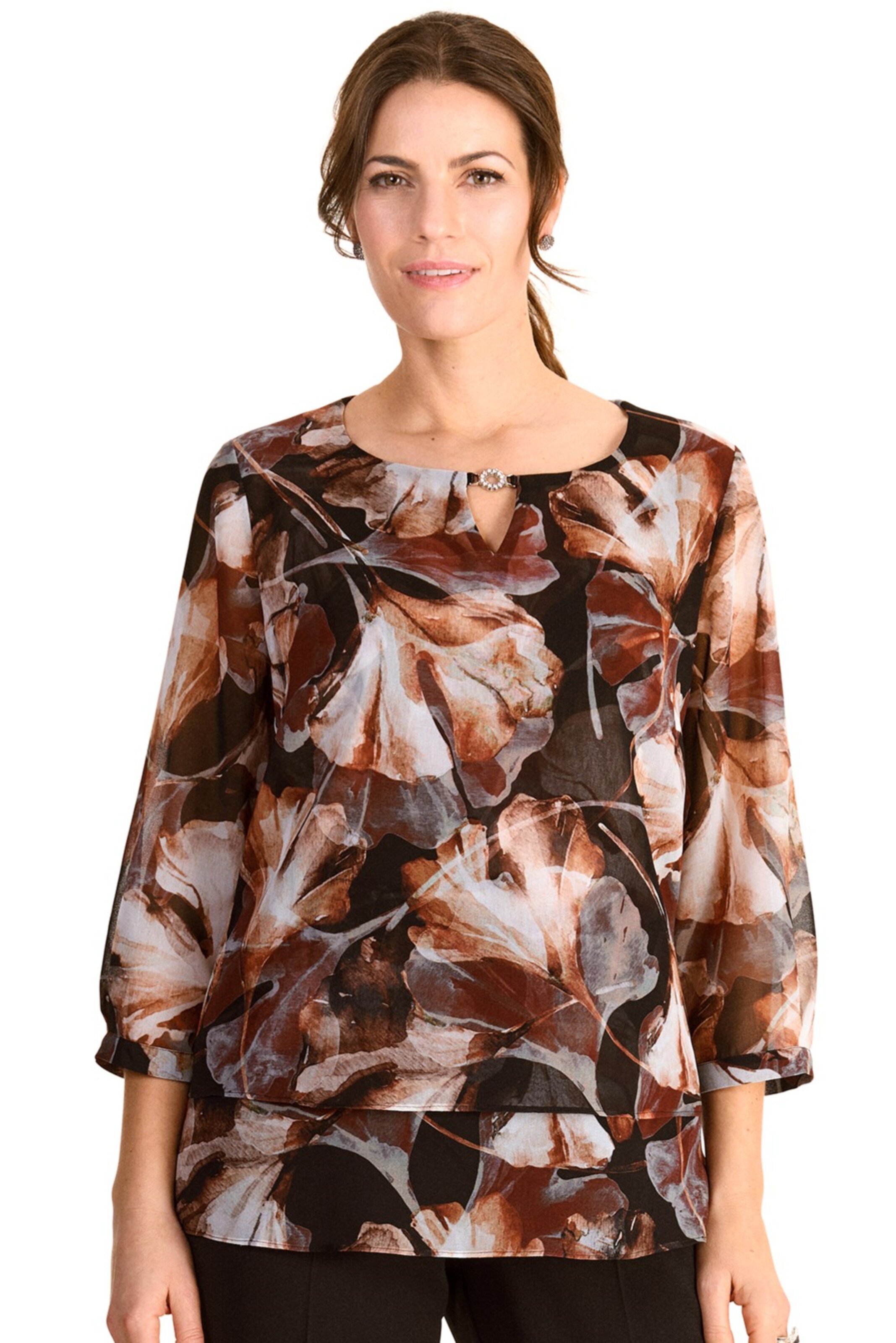 HERMANN LANGE Collection Bluse in Mischfarben: Vorderseite