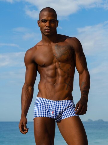 SEOBEAN Boxershorts 'Checkered'‌‌ in Blau