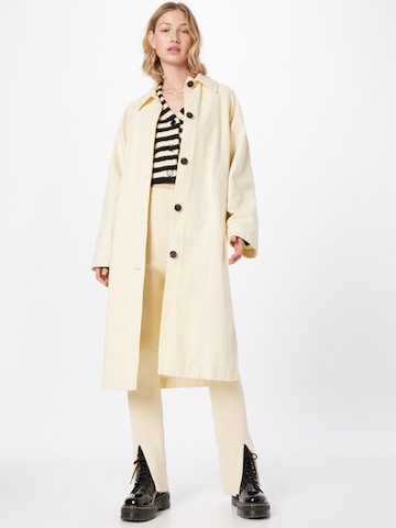 Monki Between-seasons coat in Yellow