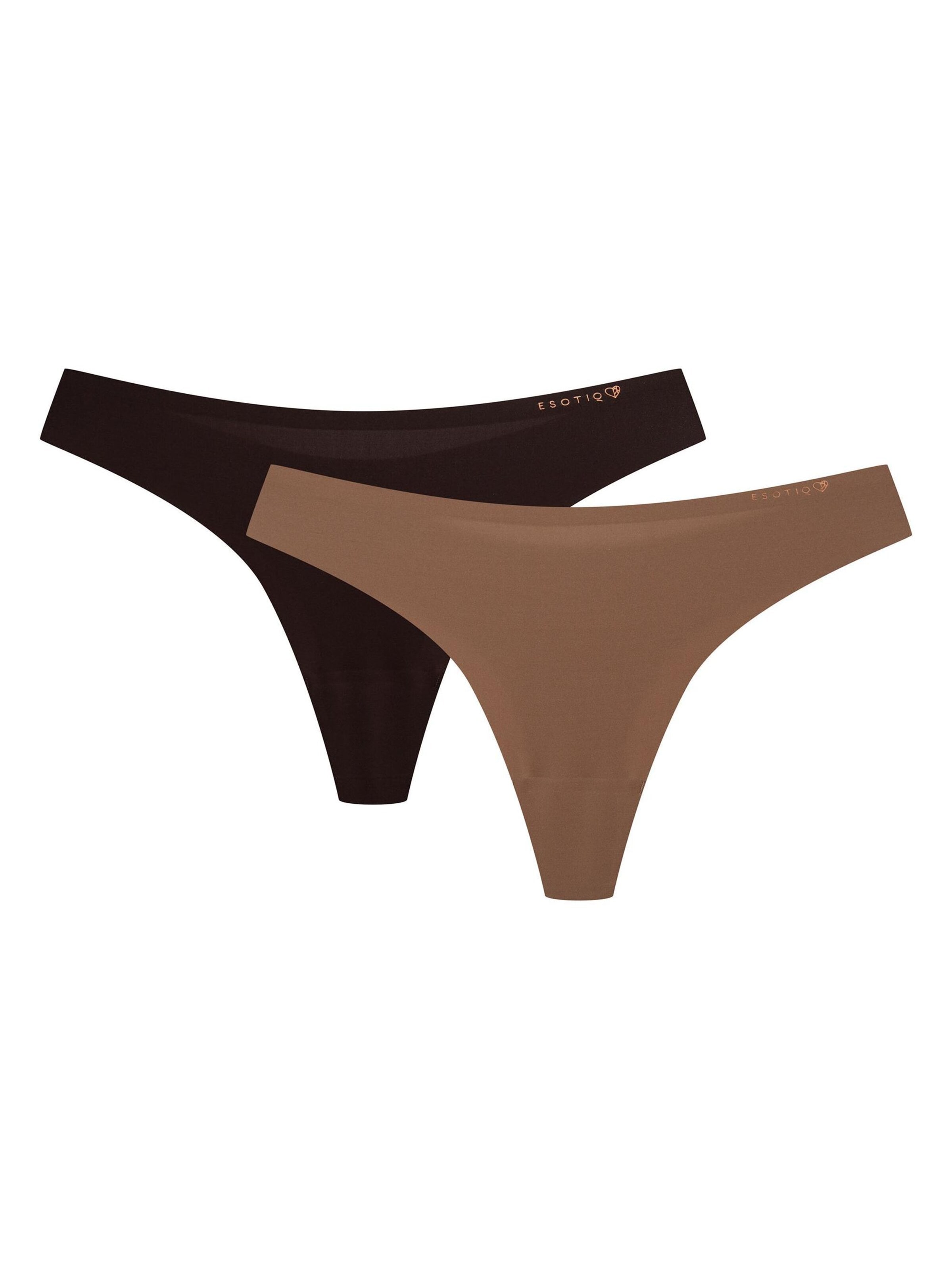 ESOTIQ - Tanga 'String Pearls im 2er Pack, nahtlos, Perlendetails, glatte Microfaser' en Mezcla de colores: frente