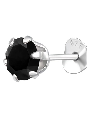 Boucles d'oreilles 'Silberne Runde 5 mm Ohrstecker mit Kristallen' Maxte en noir