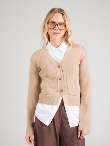 HUGO Knit cardigan 'Selosina' in Brown: front