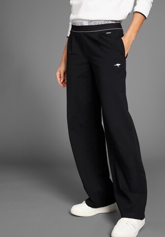 KangaROOS Wide Leg Hose in Schwarz