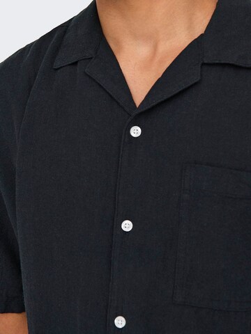 Only & Sons Comfort Fit Skjorta 'ONSCaiden' i svart