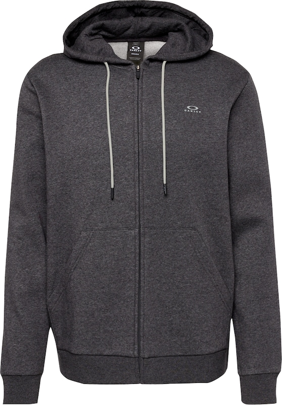 OAKLEY Sportsweatjacke in Hellgrau Dunkelgrau OAKLEY Sportsweatjacke in Hellgrau Dunkelgrau