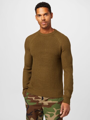 BURTON MENSWEAR LONDON Pullover 'Fisherman' in Grün: predná strana