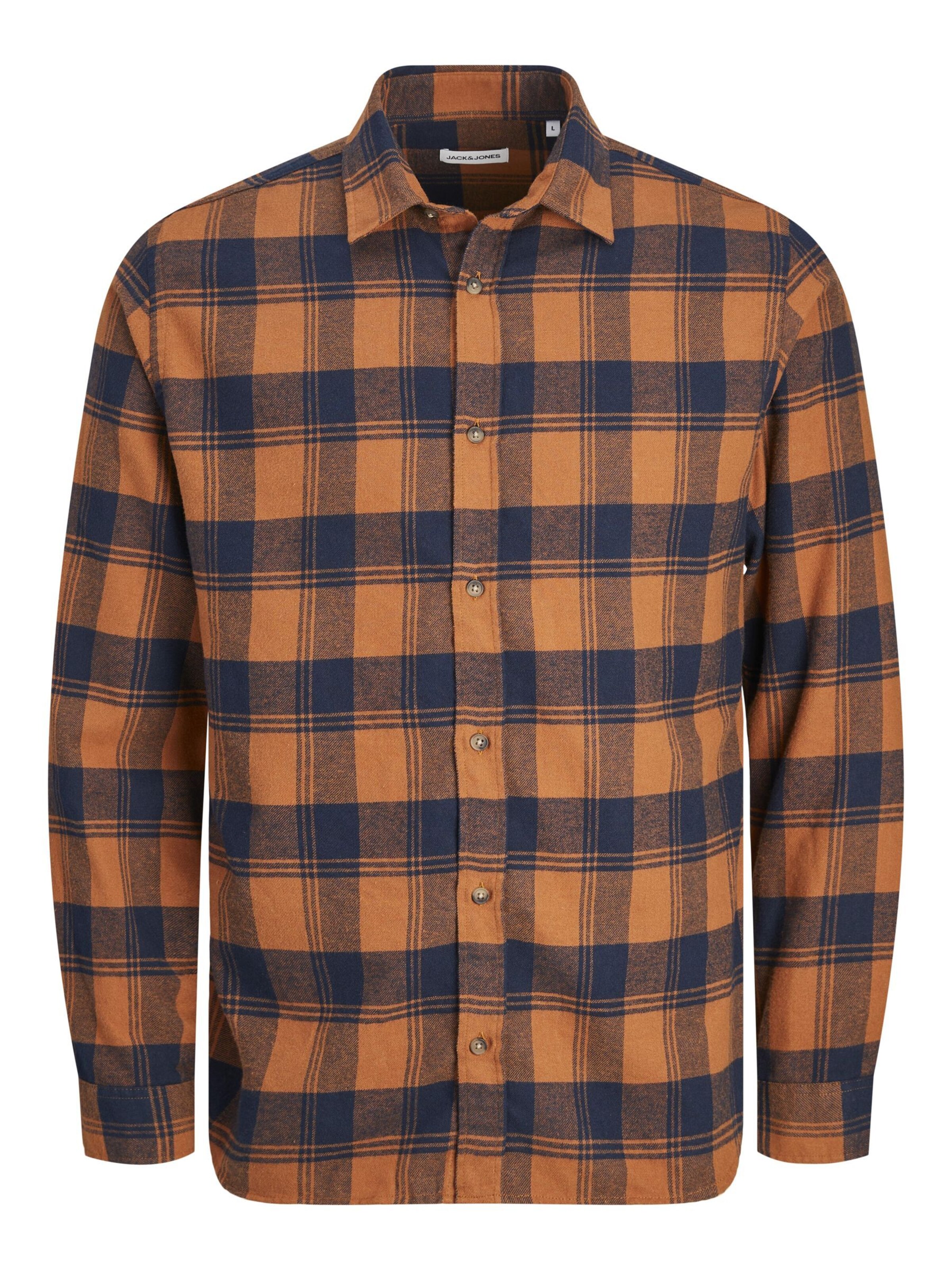JACK & JONES Button Up Shirt 'JJJoshua' in Brown: front