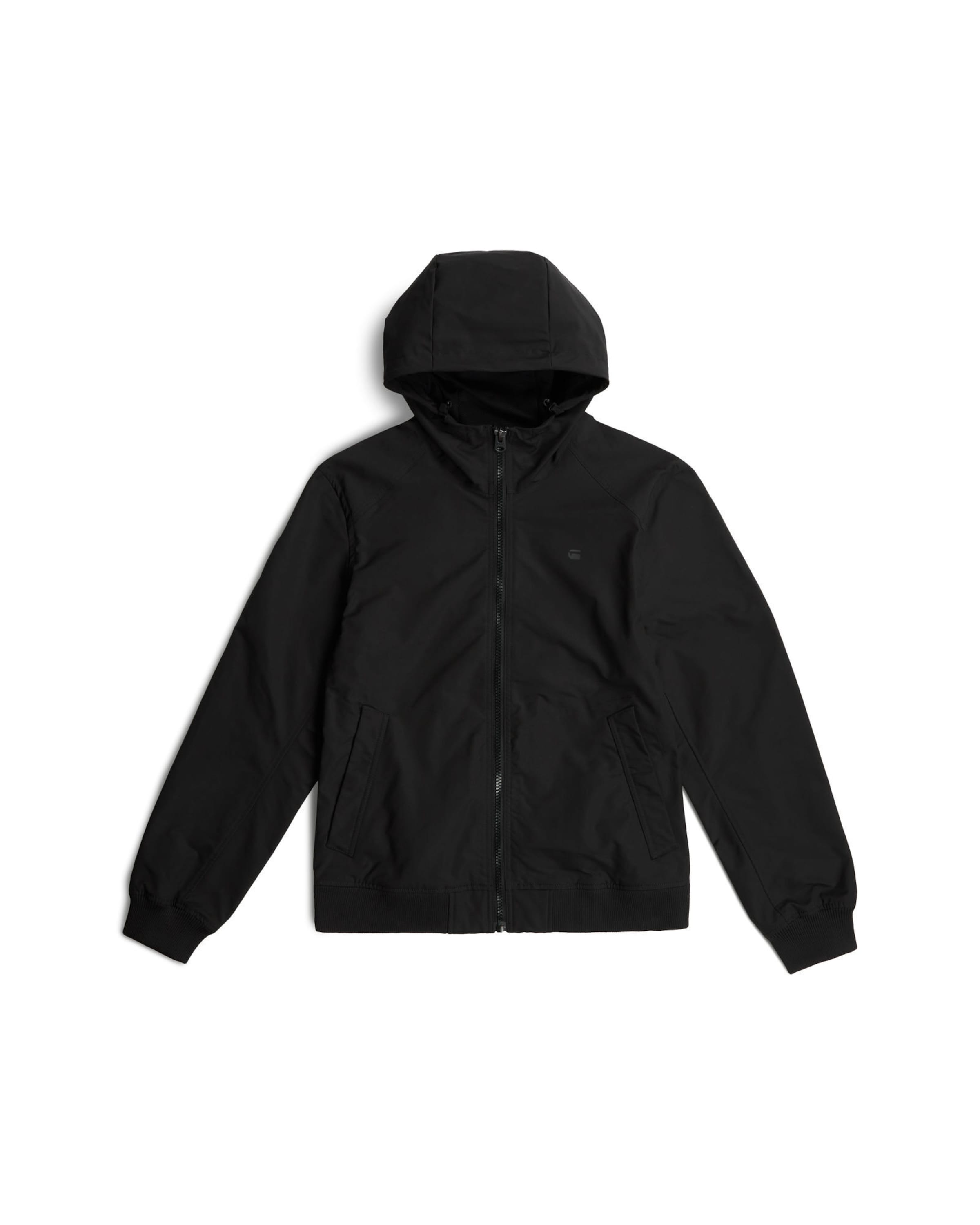 G-STAR Between-Season Jacket 'Track Hooded Jacket' in Black: front
