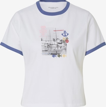 Abercrombie & Fitch Koszulka 'COASTAL BEATNIK SKIMMING BOAT' w kolorze biały: przód