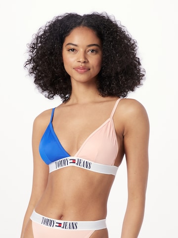 Tommy Jeans Triangle Bikini Top in Pink: front