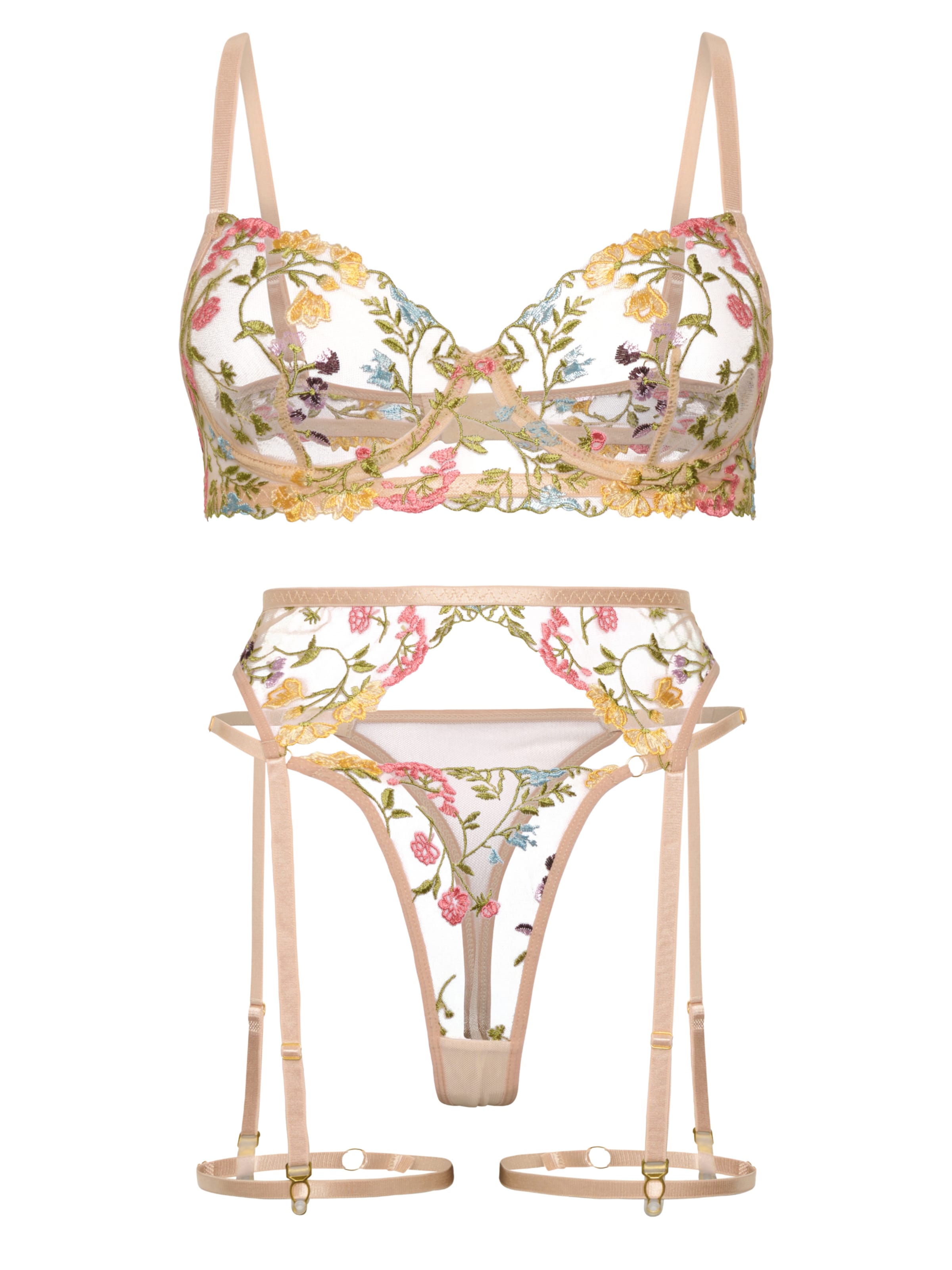 Orchibelle Wäsche-Sets in Grün: Vorderseite