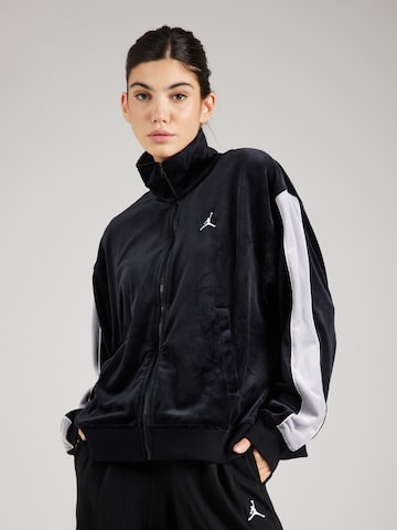 Jordan Zip-Up Hoodie in Black: front