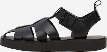 MANGO Strap Sandals 'Mar' in Black: front