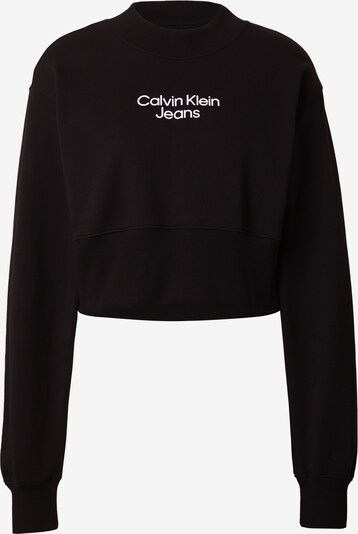 Calvin Klein Jeans Sweatshirt 'INSTITUTIONAL' i svart / vit, Produktvy