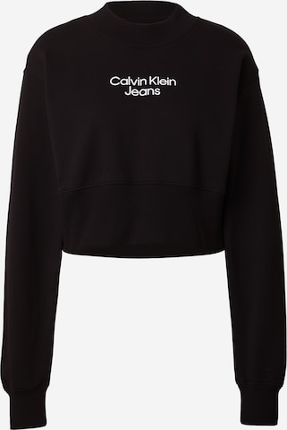 Calvin Klein Jeans Sweatshirt 'INSTITUTIONAL' in Schwarz: predná strana