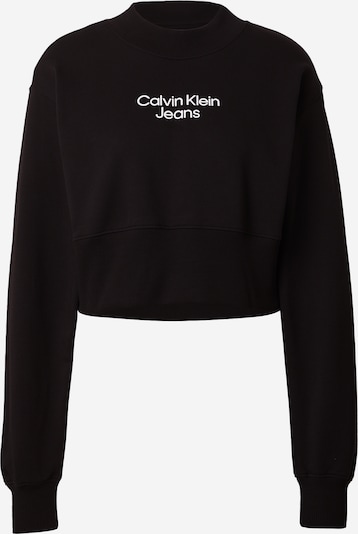 Bluză de molton 'INSTITUTIONAL' Calvin Klein Jeans pe negru / alb, Vizualizare produs