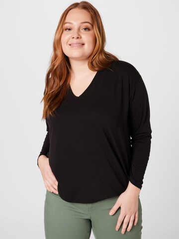 ABOUT YOU Curvy Shirt 'Piper' in Zwart: voorkant