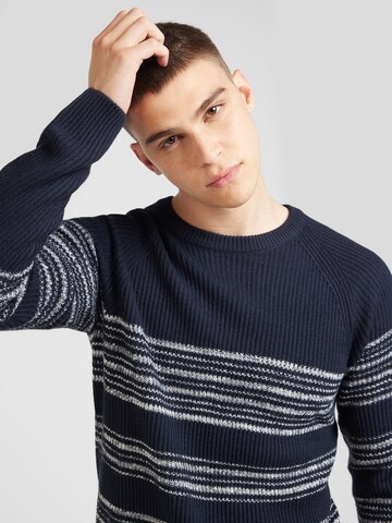JACK & JONES Sweater 'JJPANNEL' in Blue