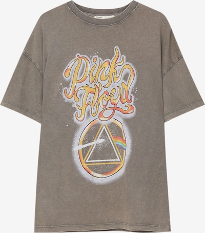 Pull&Bear Oversize t-shirt i guldgul / grå / orange / vit, Produktvy
