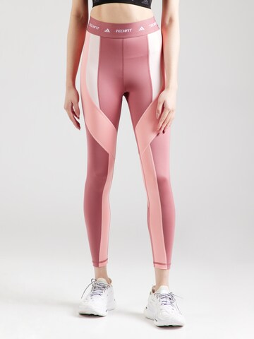 ADIDAS PERFORMANCE Skinny Sporthose in Pink: Vorderseite