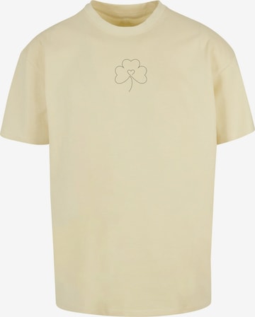 Merchcode T-Shirt 'Spring - Leaf Clover Flower' in Gelb: predná strana