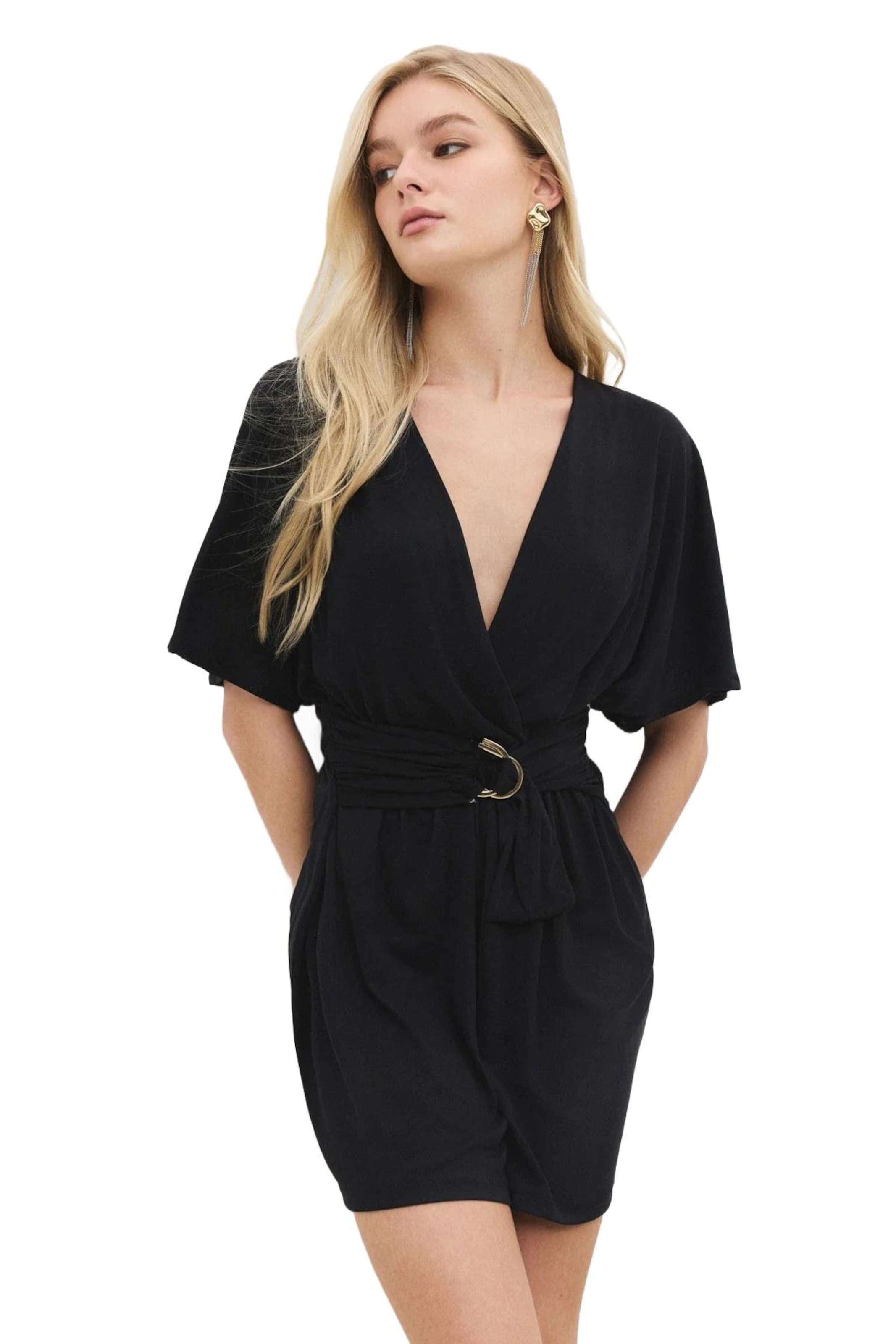 No Matter What Jumpsuit in Black: front