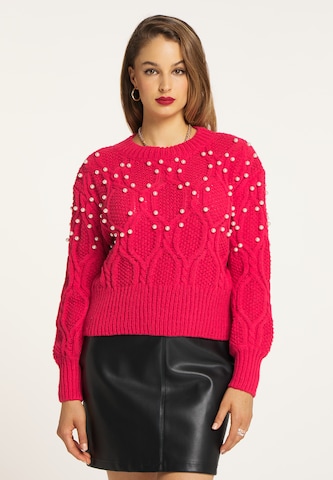 faina Oversized Sweater in Pink: front