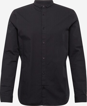 NOWADAYS Slim fit Button Up Shirt in Black: front