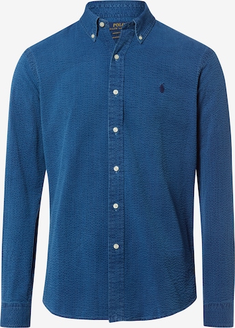 Chemise Polo Ralph Lauren en bleu : devant