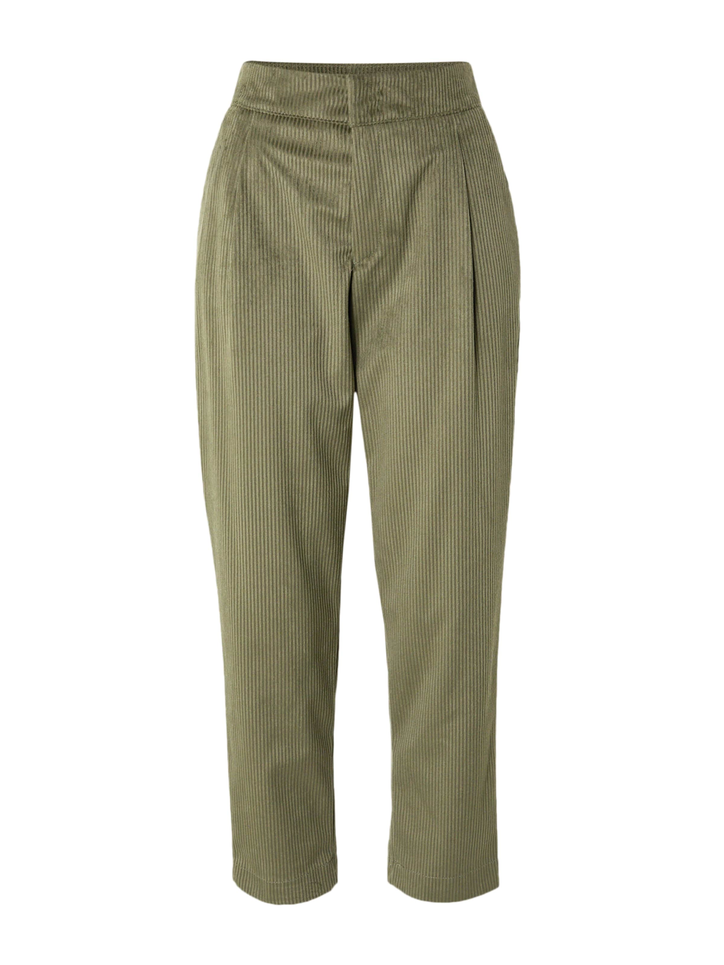 BRAX Loosefit Kalhoty se sklady v pase 'Melo' – zelená: přední strana