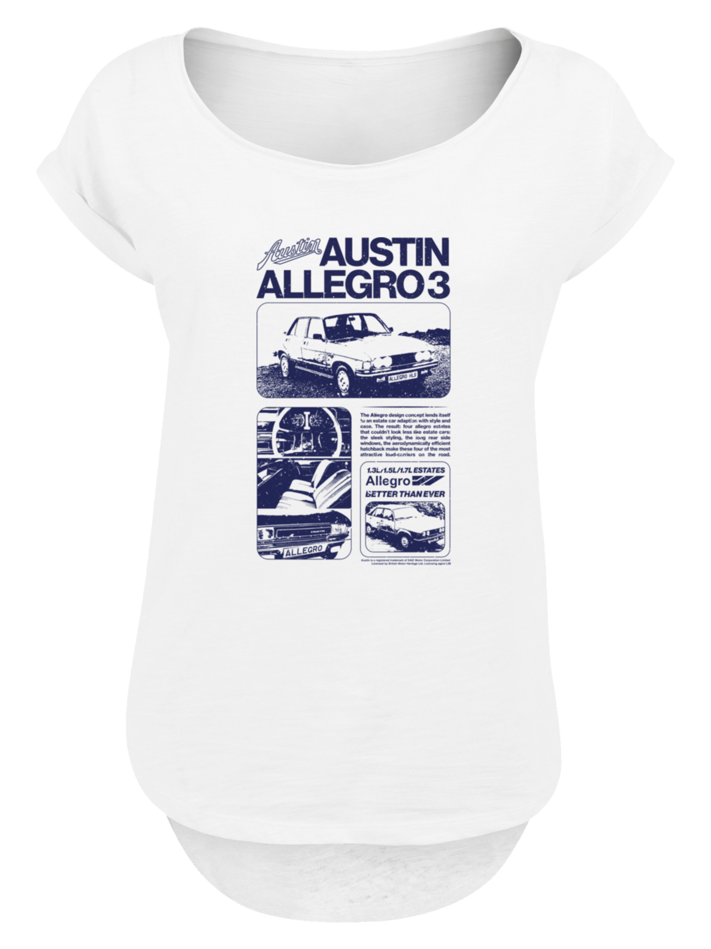 F4NT4STIC Shirt 'British Motor Heritage Austin Blue Allegro 3 Car' in White: front
