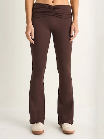 Bianco Lucci Flared Leggings 'Gamaschen' in Bruin: voorkant