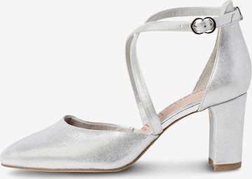 TAMARIS Slingback pumps i silver