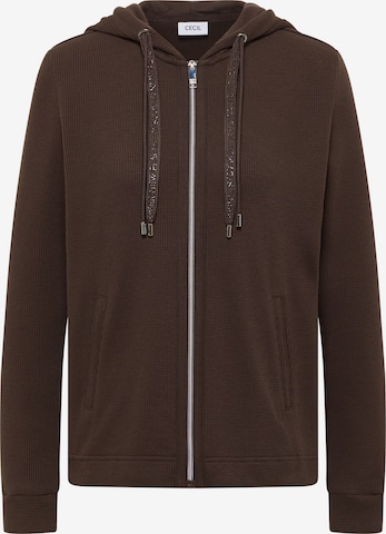 CECIL Sweatjacke in Braun: Vorderseite