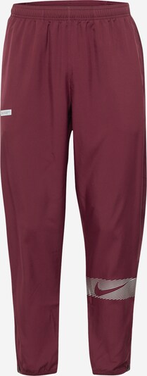 NIKE Workout Pants 'FLSH CHLLGR' in Silver grey / Wine red / Off white, Item view